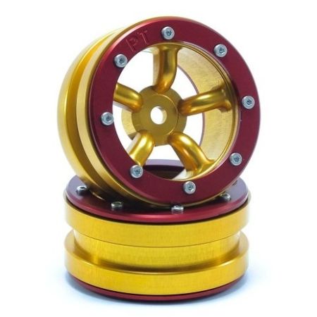 Metsafil Beadlock Wheels PT-Safari Gold/Red 1.9 (2 pcs) (MT0010GOR) Metsafil Beadlock Wheels PT-Safari Gold/Red 1.9 (2 pcs) (MT0010GOR)