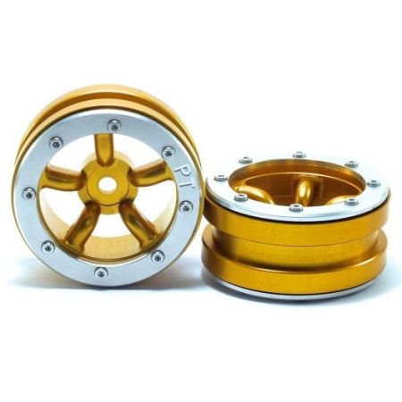 Metsafil Beadlock Wheels PT-Safari Gold/Silver 1.9 (2 pcs) (MT0010GOS)