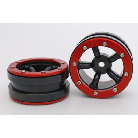 Metsafil Beadlock Wheels PT-Safari Black/Red 1.9 (2 pcs)Â (MT0010BRÂ ) Metsafil Beadlock Wheels PT-Safari Black/Red 1.9 (2 pcs)Â (MT0010BRÂ )