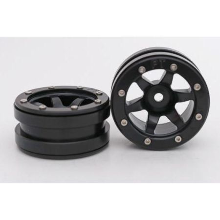 Metsafil Beadlock Wheels PT-Wave Black/Black 1.9 (2 pcs)Â  (MT0070BBÂ )