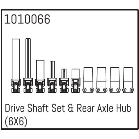 Absima Drive Shaft Set & Rear Axle Hub (6X6)
