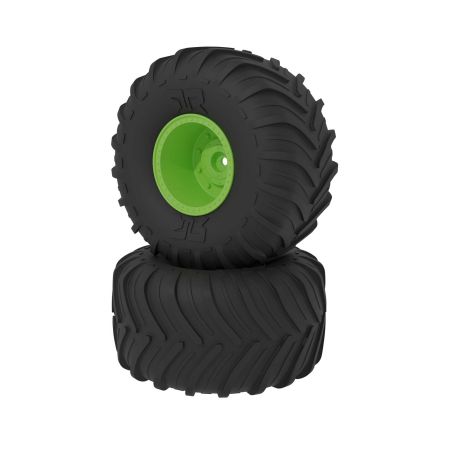 Arrma dBoots Chevron MT Tire Set, Glued, Green (G-ARA-2531)