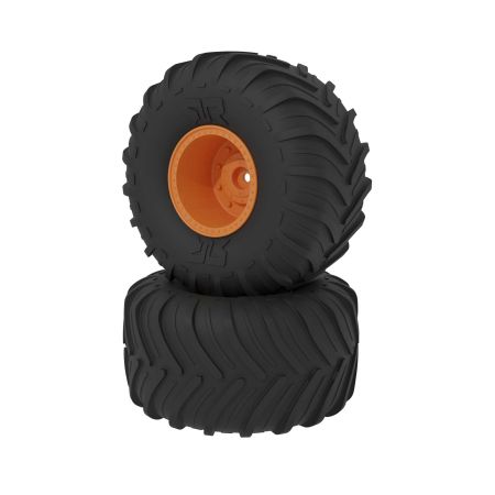 Arrma dBoots Chevron MT Tire Set, Glued, Orange (G-ARA-2532)