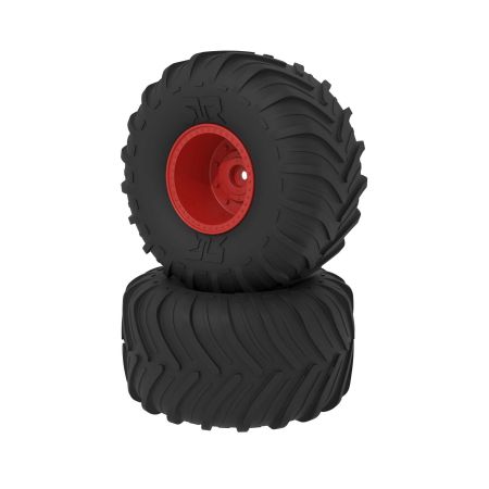 Arrma dBoots Chevron MT Tire Set, Glued, Red (G-ARA-2534)