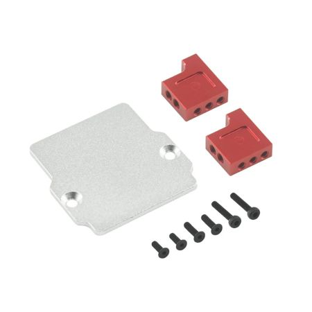 RC Overhaul Aluminum Servo / ESC Mount, Red, Grom (G-RCO-AR027R)