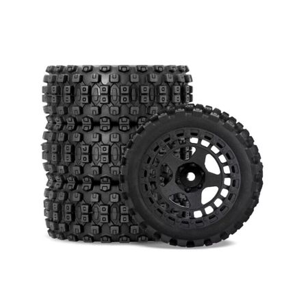 RC Overhaul Mud Block, Tyre w/ Black Rim Set, 1/18 Typhon (G-RCO-AR034) RC Overhaul Mud Block, Tyre w/ Black Rim Set, 1/18 Typhon (G-RCO-AR034)