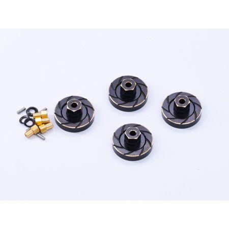 RC Overhaul Hex Wheel Weights Blk Brass (4) SCX24 (G-RCO-AX013)