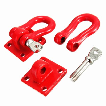 RC Overhaul Trailer Shackle w/mounting bracket 1/10th Red (Pk2) (G-RCO-CR015)
