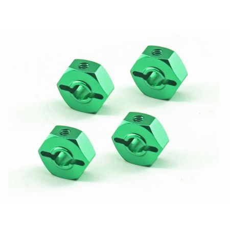 RC Overhaul Wheel Hex 12mm Green Alum 4pcs, LMT Mini (G-RCO-LOS02G)