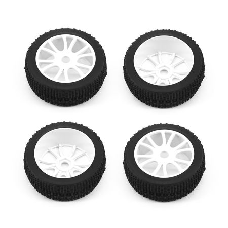 RC Overhaul Buggy Wheel & Tyre (pk4) 1/8th Offroad, White (G-RCO-UN002)