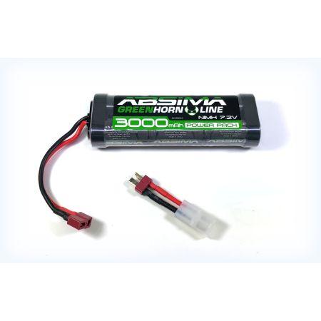 Absima Greenhorn NiMH Stick Pack 7.2V 3000 (T-Plug + Tamiya Adaptor)