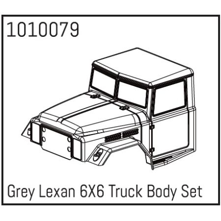Absima Grey Lexan 6X6 Truck Body Set