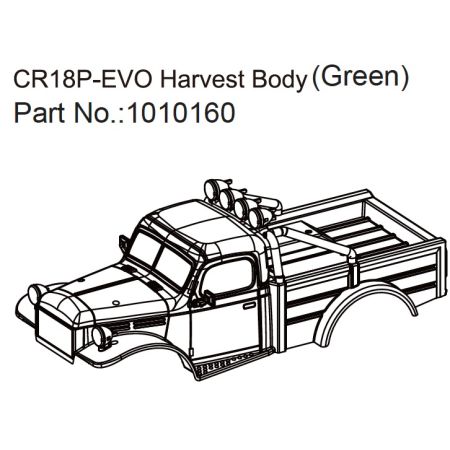 Absima Harvest Body (matt green) - EVO 1:18