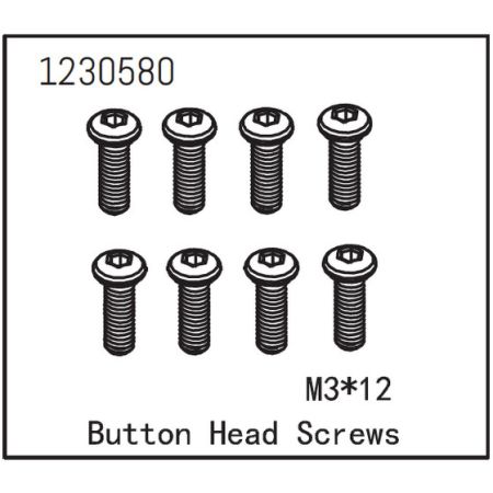 Absima Button Head Screw M3*12 (8)