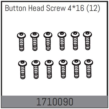 Absima Button Head Screw 4*16 (12) (AB1710090)