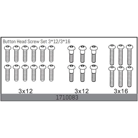 Absima Button Head Screw Set 3*12/3*16 (AB1710083)