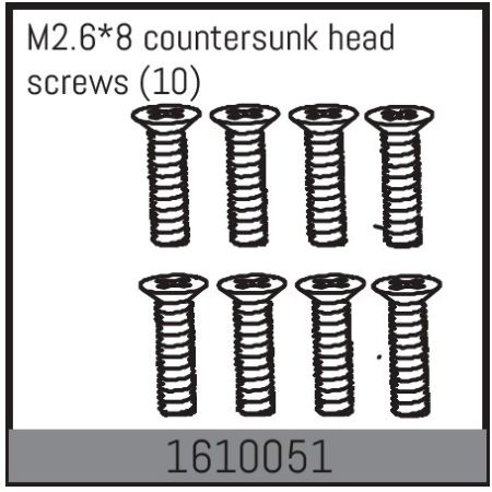 Absima M2.6*8 Countersunk Head Screws (10) (AB1610051)