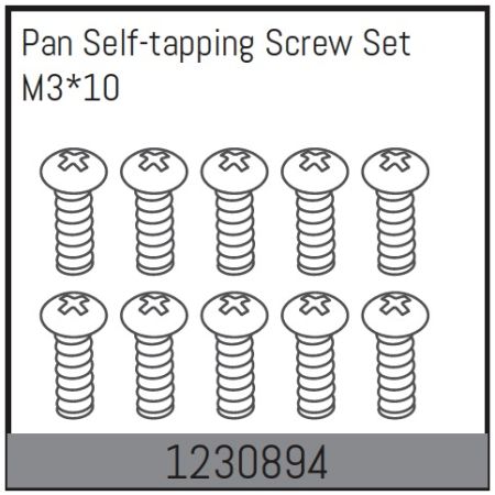 Absima M3*10 Pan Self-Tapping Screw Set (10) (AB1230894)