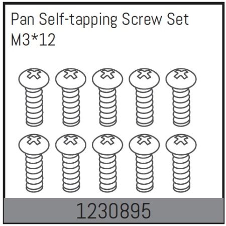 Absima M3*12 Pan Self-Tapping Screw Set (10) (AB1230895)