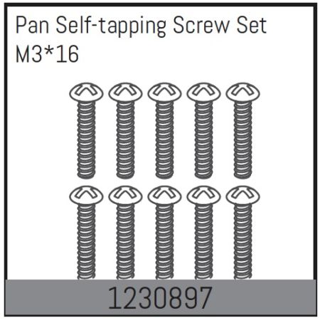 Absima M3*16 Pan Self-Tapping Screw Set (10) (AB1230897)
