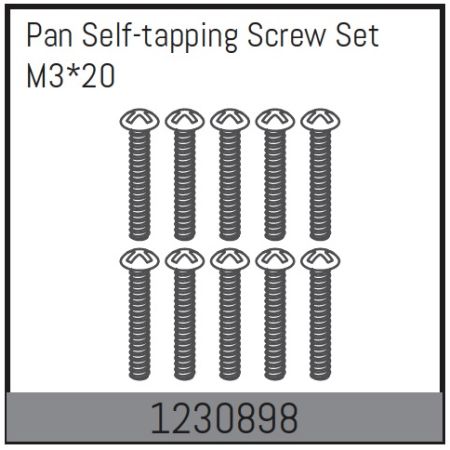 Absima M3*20 Pan Self-Tapping Screw Set (10) (AB1230898)