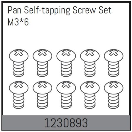 Absima M3*6 Pan Self-Tapping Screw Set (10) (AB1230893)