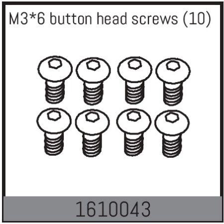 Absima M3*6 Button Head Screws (10) (AB1610043)