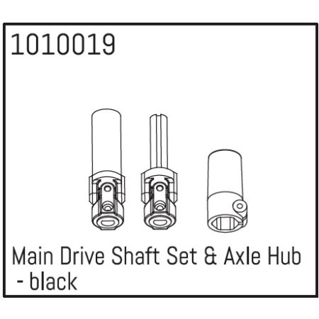Absima Main Drive Shaft Set & Axle Hub - black