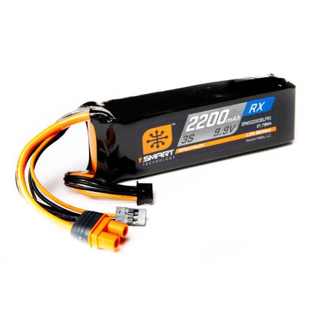 Spektrum 2200mAh 3S 9.9V Smart LiFe ECU Battery; IC3 (O-SPMX22003SLFRX)