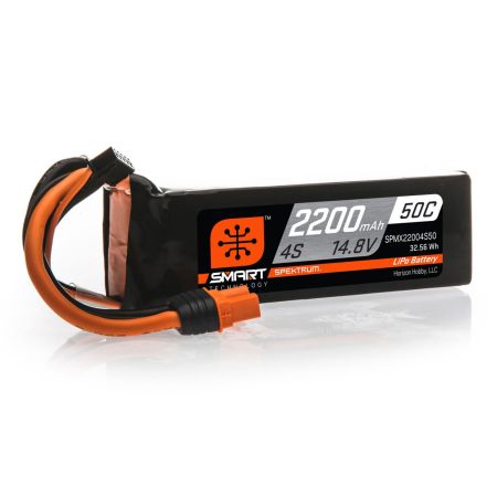 Spektrum 2200mAh 4S 14.8V 50C Smart LiPo Battery; IC3 (O-SPMX22004S50)