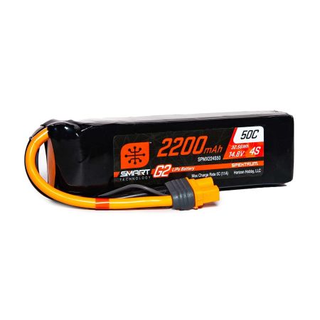 Spektrum 2200mAh 4S 14.8V SMART G2 50C IC3 (O-SPMX224S50)