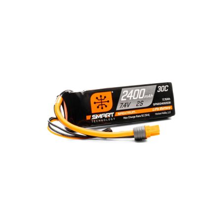 Spektrum 7.4V 2400mAh 2S Smart 30C LiPo Battery: IC3 Connector (O-SPMX24002S30)