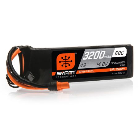 Spektrum 3200mAh 4S 14.8V 50C Smart LiPo Battery; IC3 (O-SPMX32004S50)