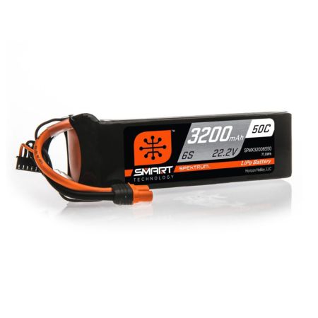 Spektrum 3200mAh 6S 22.2V 50C Smart LiPo Battery; IC5 (O-SPMX32006S50)