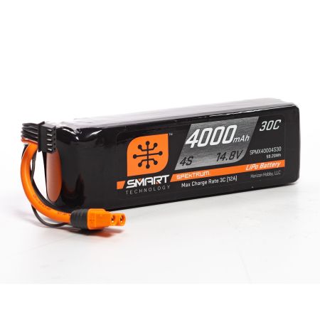 Spektrum 4000mAh 4S 14.8V Smart LiPo Battery 30C; IC3 (O-SPMX40004S30)