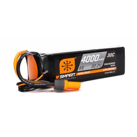Spektrum 4000mAh 6S 22.2V Smart LiPo Battery 30C; IC5 (O-SPMX40006S30)
