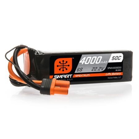 Spektrum 4000mAh 6S 22.2V 50C Smart LiPo Battery; IC5 (O-SPMX40006S50)