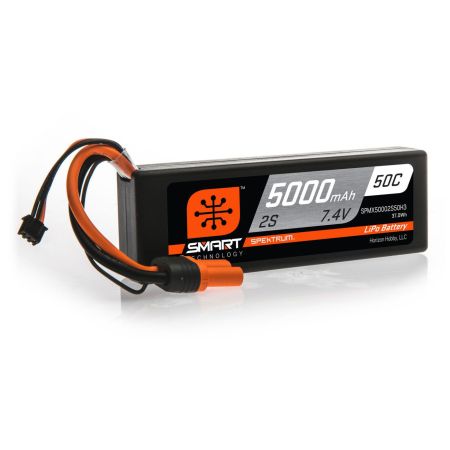Spektrum 5000mAh 2S 7.4V 50C Smart LiPo Hardcase; IC3 (O-SPMX50002S50H3)