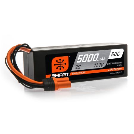 Spektrum 5000mAh 3S 11.1V 50C Smart LiPo Hardcase; IC3 (O-SPMX50003S50H3)