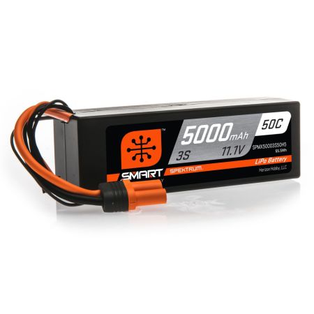 Spektrum 5000mAh 3S 11.1V 50C Smart LiPo Hardcase; IC5 (O-SPMX50003S50H5)