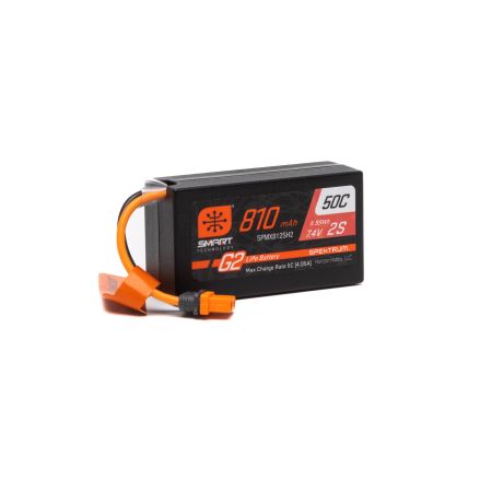 Spektrum 7.4V 810mAh 2S Smart G2 50C LiPo: IC2 (O-SPMX812SH2)