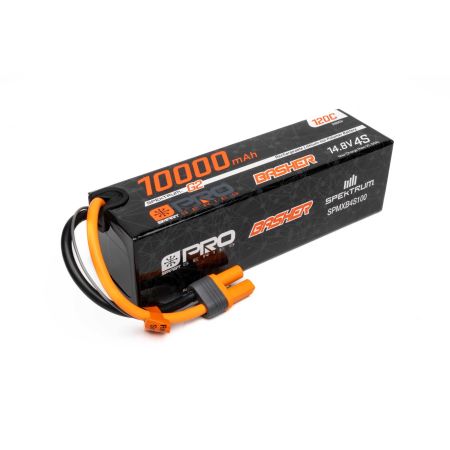Spektrum 14.8V 10000mAh 4S 120C Smart G2 Pro Basher LiPo: IC5 (O-SPMXB4S100)
