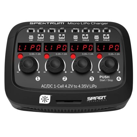 Spektrum Smart Micro 4 port AC/DC 1S LiPo Charger (O-SPMXC1040I)