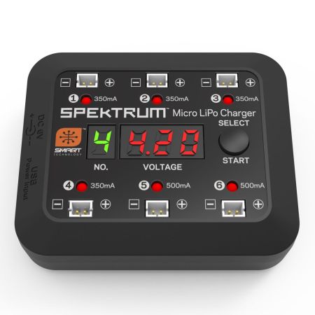 Spektrum Spektrum Micro 6 Port DC/USB 1S LiPo Charger (O-SPMXC1060)