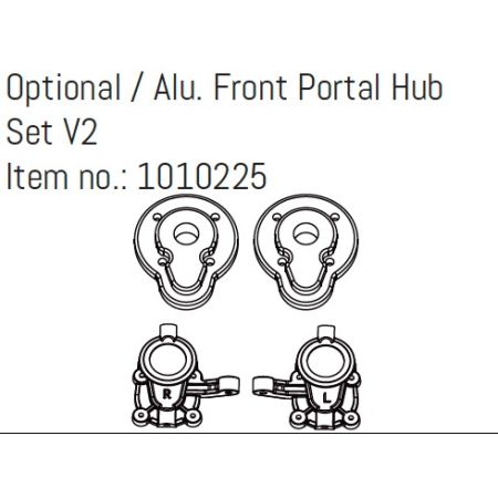 Absima Opt. Alu Front Portal Hub Set V2 - EVO/GOAT