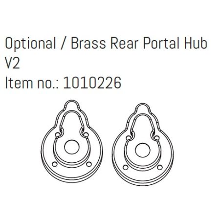 Absima Opt. Brass Rear Portal Hub V2 - EVO GOAT