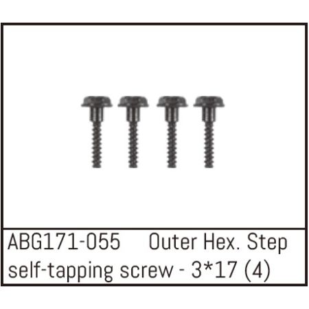 Absima Outer Hex. Step Self-Tapping Screw M3*17 (4) (ABG171-055)