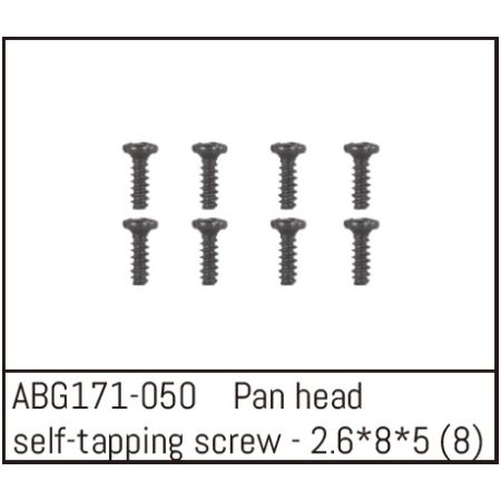 Absima Pan Head Self-Tapping Screw M2.6*8*5 (8) (ABG171-050)