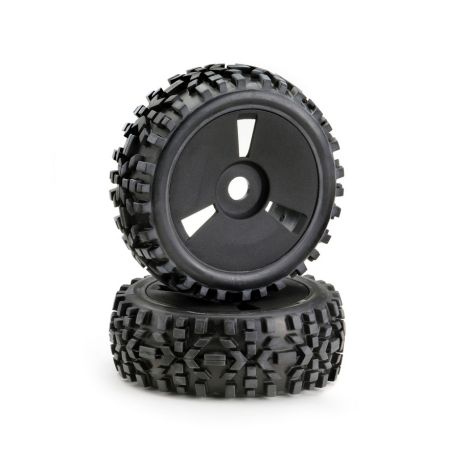 Absima Wheel Set Buggy Disc "Dirt" black 1:8 (2)