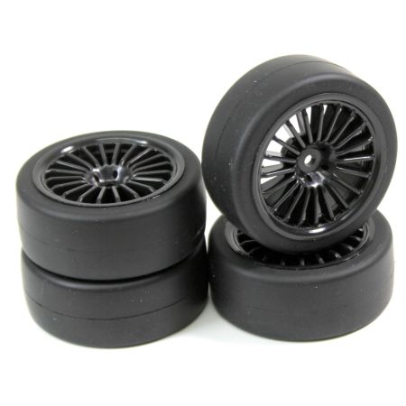 Absima Wheel Set Onroad "15 Spoke / Slick" black 1:10 (4 pcs)